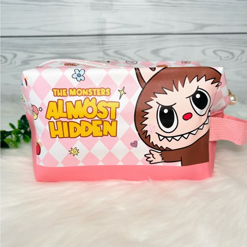 Pink Labubu Large Cosmetic‎ Bag